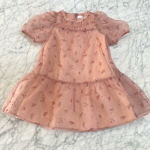 Zara Party Dress Sz 8 Floral Dusty Rose